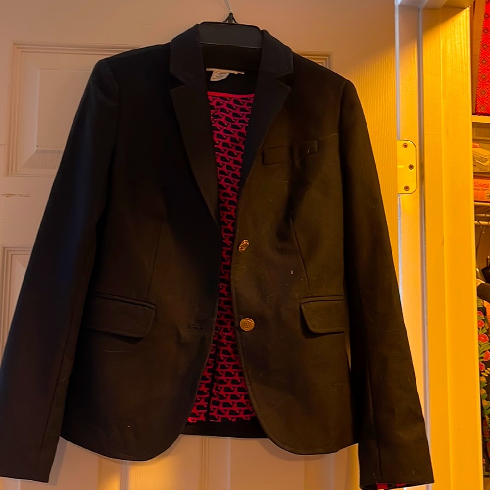 Vineyard Vines Women's 100% Wool 2-Button Blazer size 0 single Breasted Navy